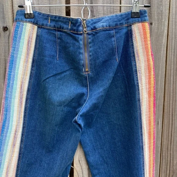 Free people sacred valley blanket flare jeans wide leg 70’s 24 25 26 - Picture 6 of 8